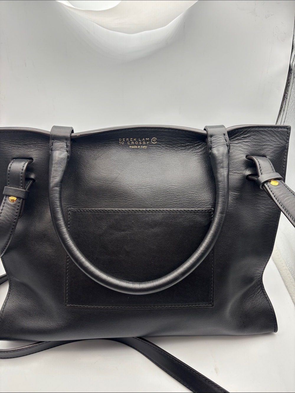 Derek Lam Crosby Derek Lam Black Leather Structured Shoulder Tote